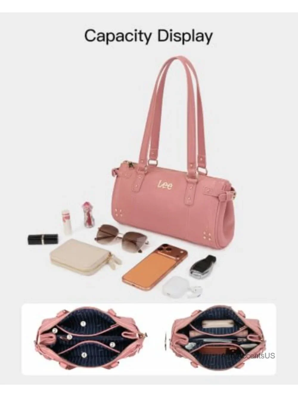 Montana West Vegan Leather Studded Satchel Purse Shoulder Bag